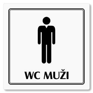 WC muži, 80x80mm, bílá, Utah